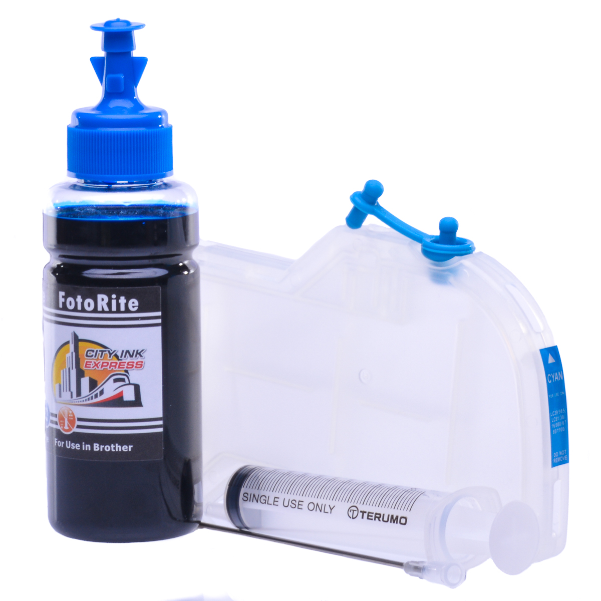 Refillable LC123C Cyan Cheap printer cartridges for Brother DCP