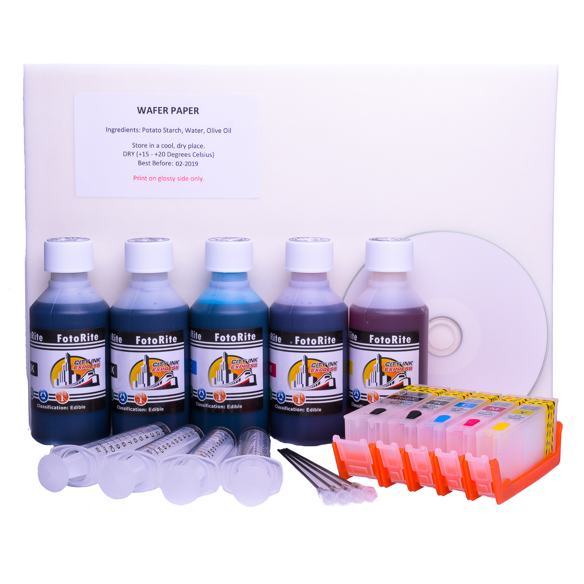 Edible Printer Ink Cartridges kit for Canon MG5550 Printer with wafer