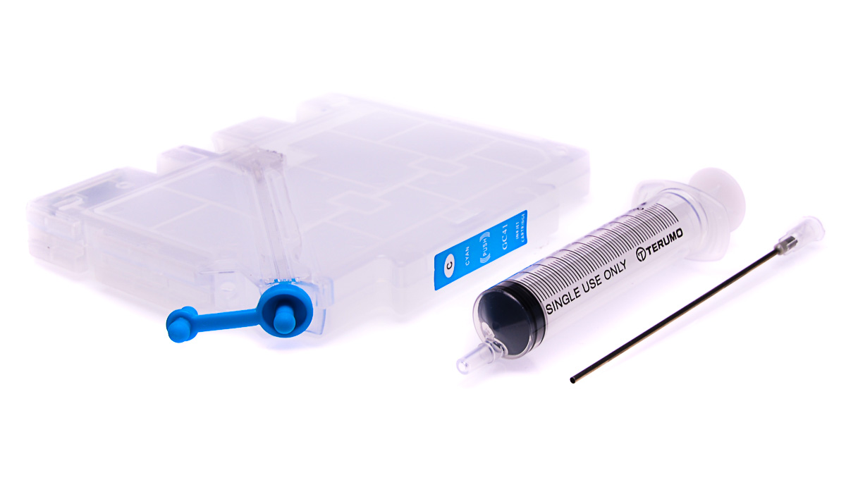 Empty Refillable GC-41CY Cyan Cheap printer cartridges for Ricoh SG7100DN 405762