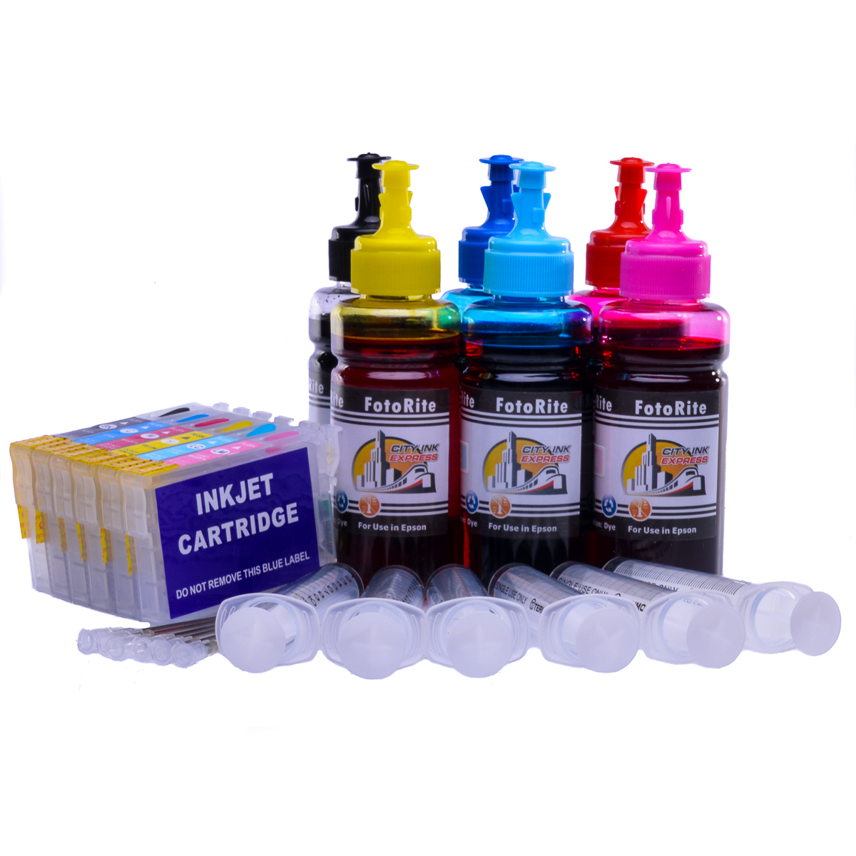 Refillable T0791-6  Multipack Cheap printer cartridges for Epson Stylus 1500W Owl Inks dye ink