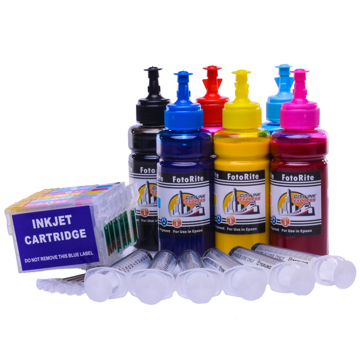 Refillable pigment Cheap printer cartridges for Epson Stylus 1500W Owl Inks T0791-6  Multipack