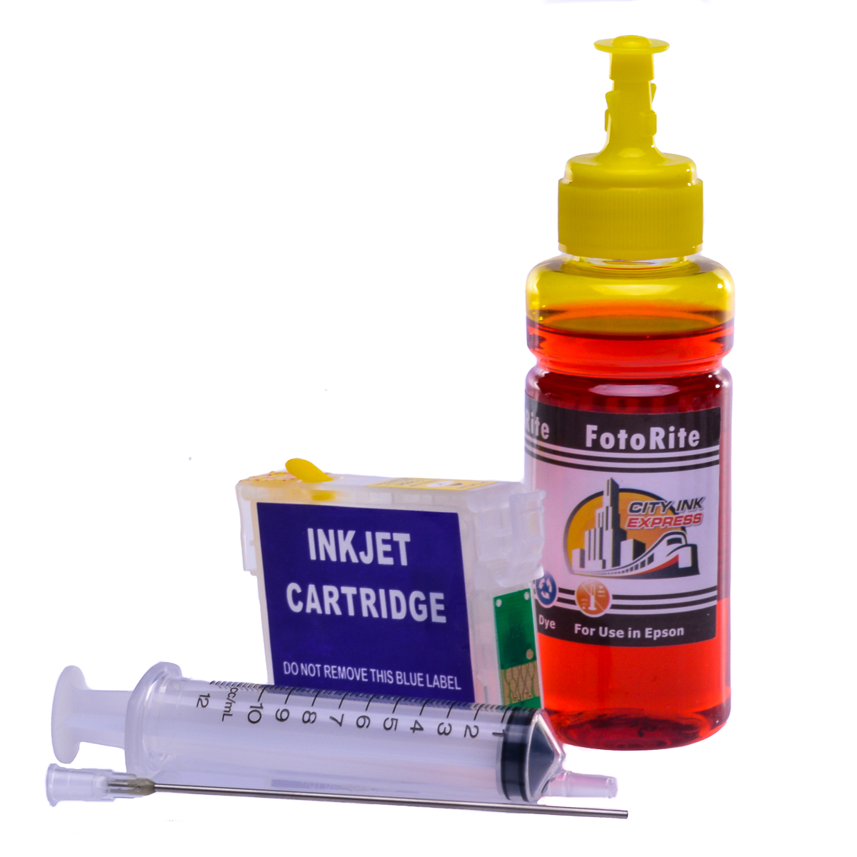 Refillable T1624 - CT16244010 Yellow Cheap printer cartridges for Epson WF-2750DWF T1634 - C13T16344010 dye ink
