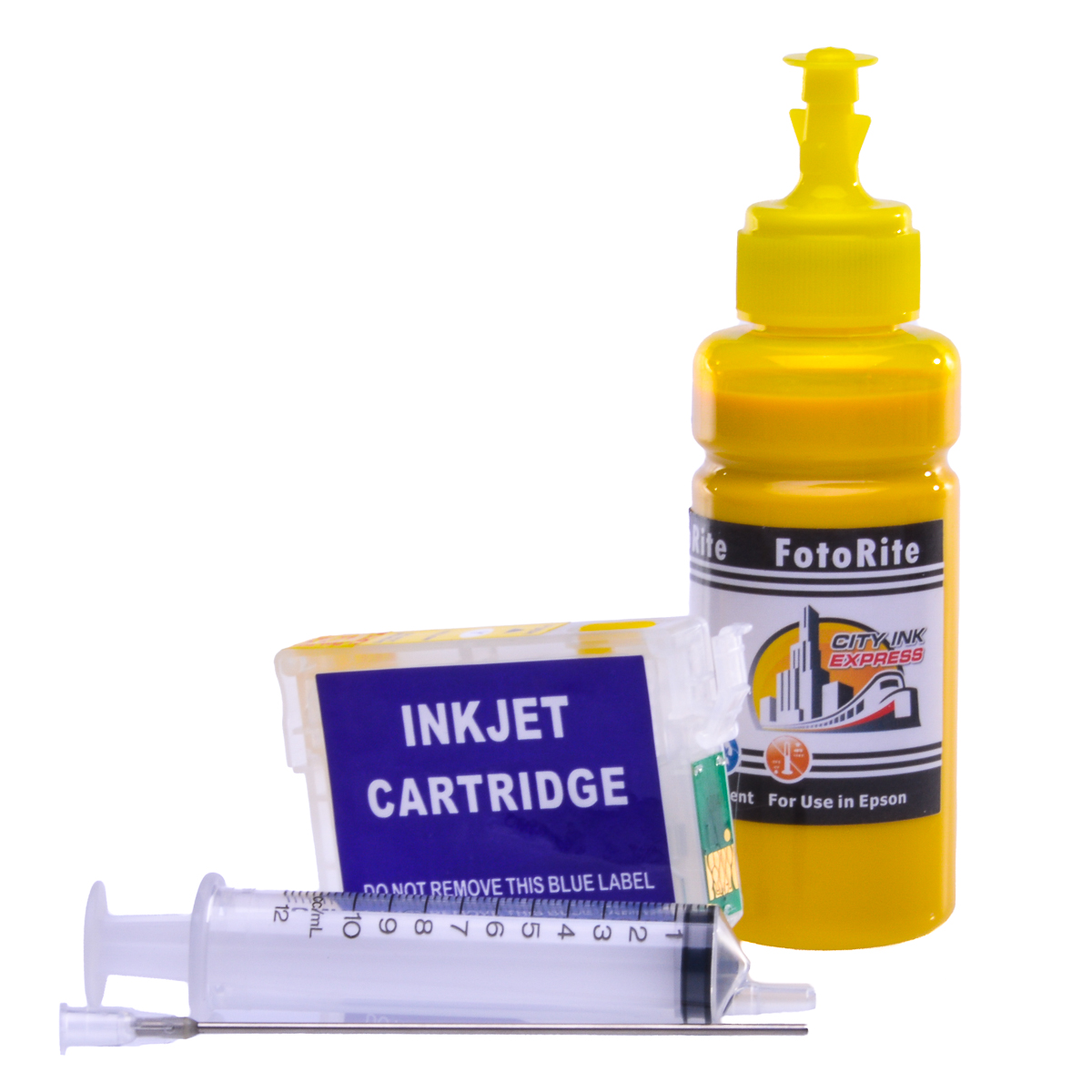 Refillable pigment Cheap printer cartridges for Epson WF-2520NF T1634 - C13T16344010 T1624 - CT16244010 Yellow