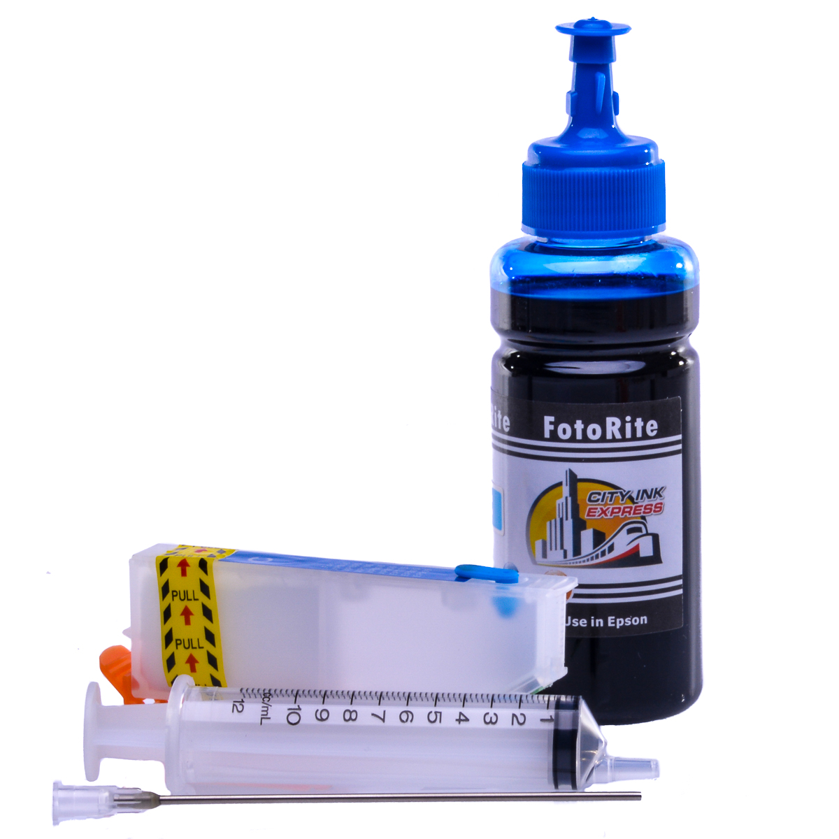 Refillable T2422 - CT24224010 Cyan Cheap printer cartridges for Epson XP-750 T2432 - CT24324010 dye ink