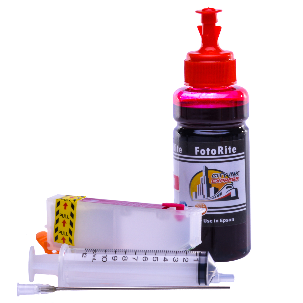 Refillable T2423 - CT24234010 Magenta Cheap printer cartridges for Epson XP-850 T2433 - CT24334010 dye ink