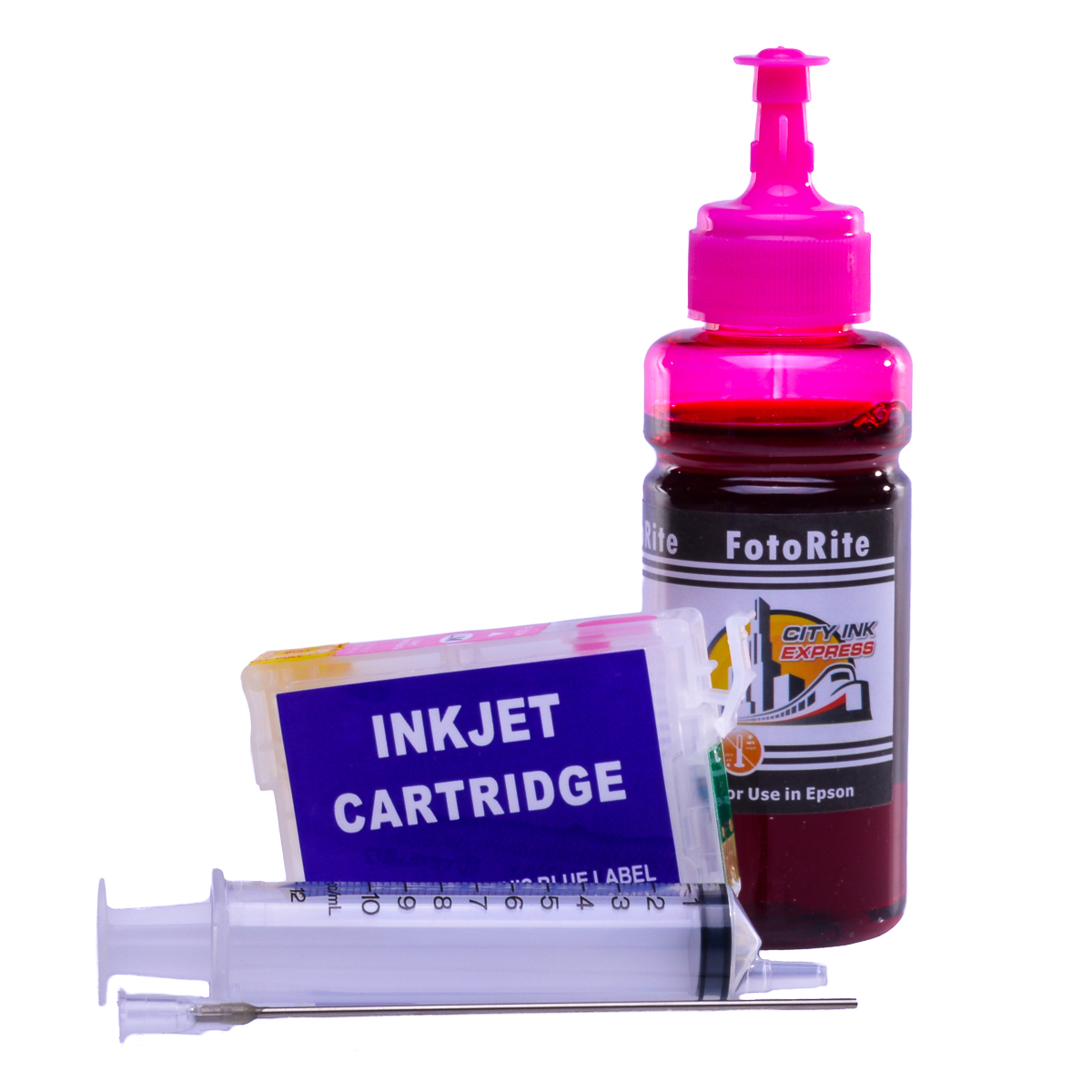 Refillable T2426 - CT24264010 Light Magenta Cheap printer cartridges for Epson XP-750 T2436 - CT24364010 dye ink
