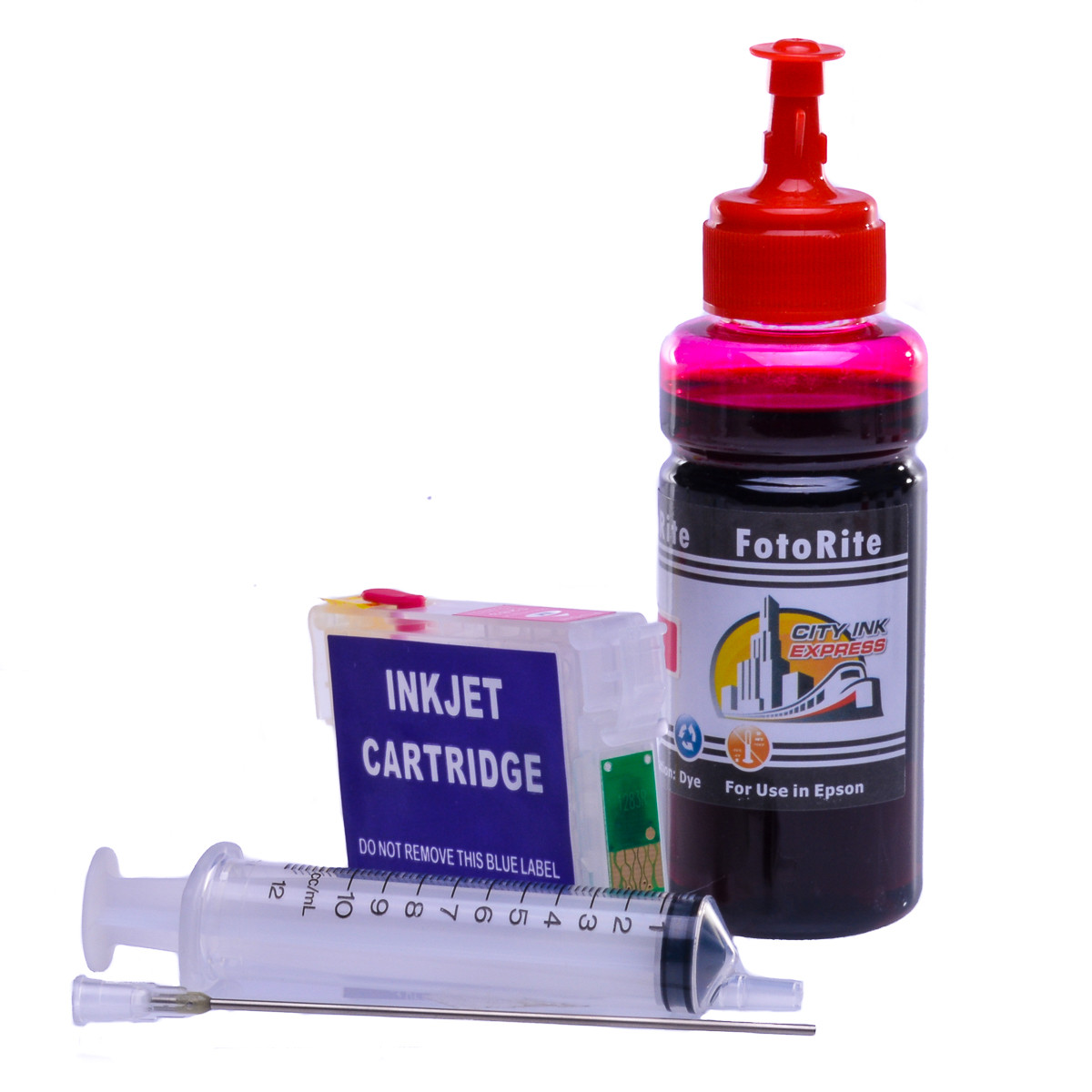Refillable T2703 - C13T27034010 Magenta Cheap printer cartridges for Epson WF-7620DTWF T2713 - C13T27134010 dye ink