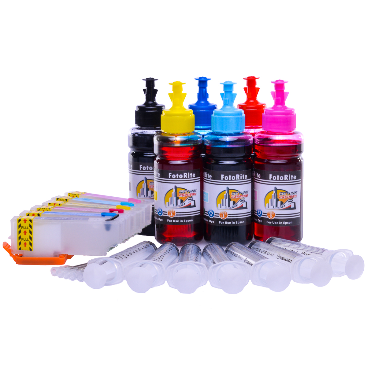 Refillable T2421-6 Multipack Cheap printer cartridges for Epson XP-970 T2431-6 dye ink