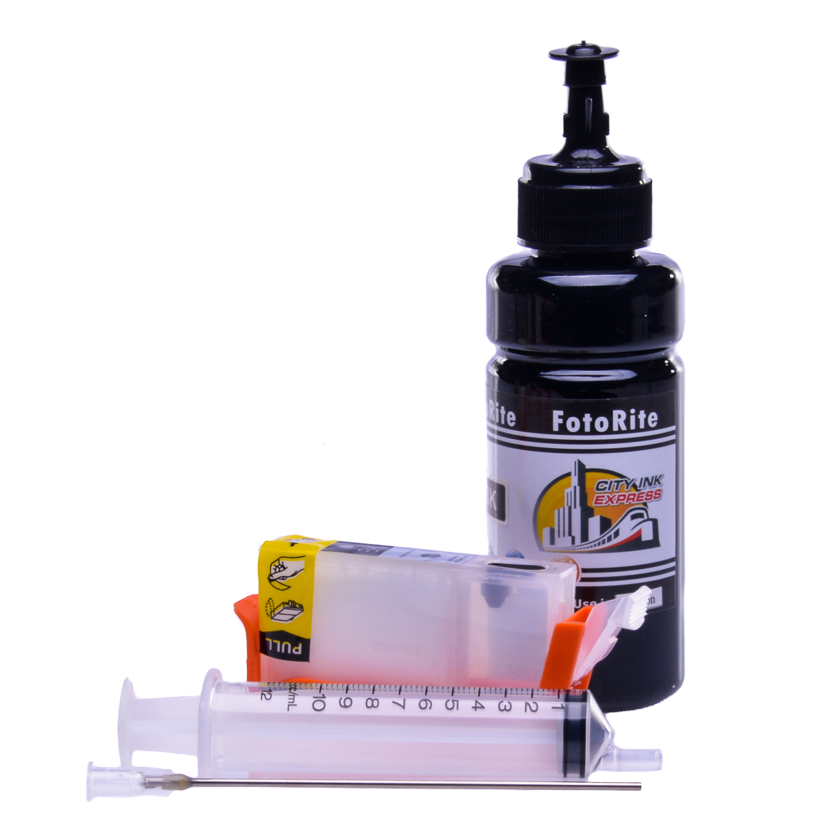 Refillable CLI-571BK Black Cheap printer cartridges for Canon Pixma MG7752 0385C001 dye ink