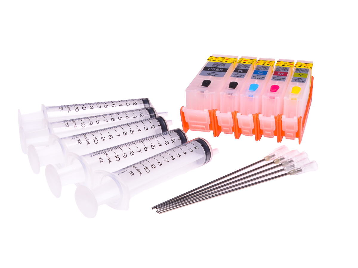 Empty Refillable 0372C004 Multipack Cheap printer cartridges for Canon Pixma TS5051 CLI-571BK, CLI-571C, CLI-571M, CLI-571Y, PGI-570PGBK