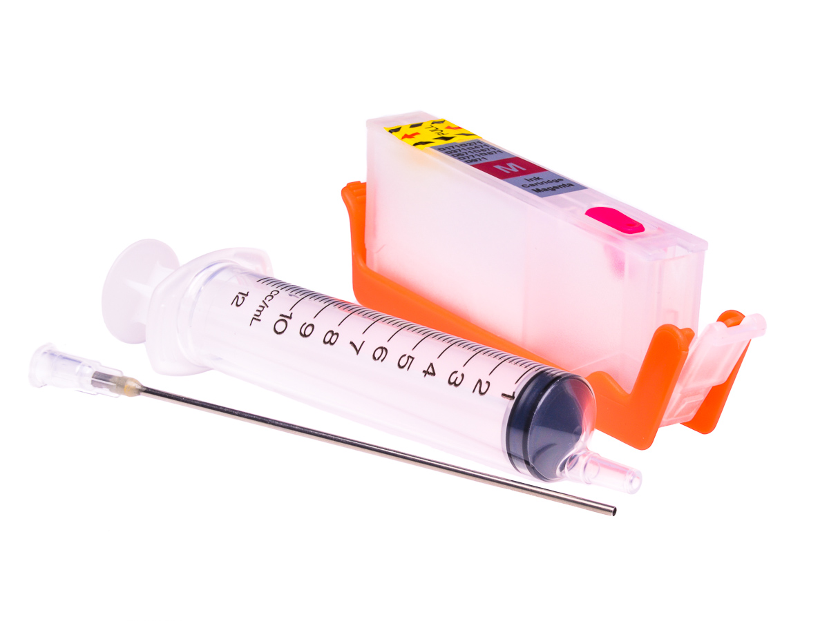 Empty Refillable CLI-571M Magenta Cheap printer cartridges for Canon Pixma TS8052 0387C001 