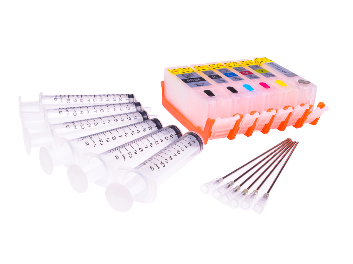 Empty Refillable CLI-571,PGI-570PGBK Multipack Cheap printer cartridges for Canon Pixma TS8052 570 / 571 Multipack