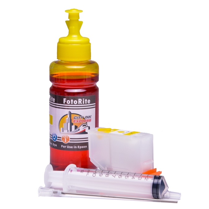 Refillable 378 - C13T37844010 Yellow Cheap printer cartridges for Epson XP-8000 378XL - CT37944010 dye ink