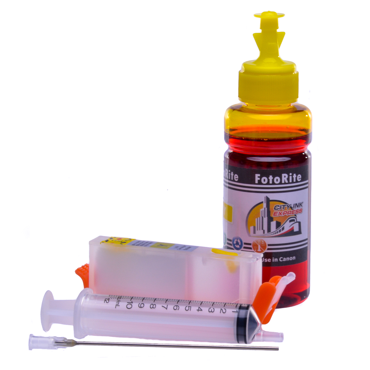 Refillable CLI-581Y Yellow Cheap printer cartridges for Canon Pixma TR7650 2105C001 dye ink