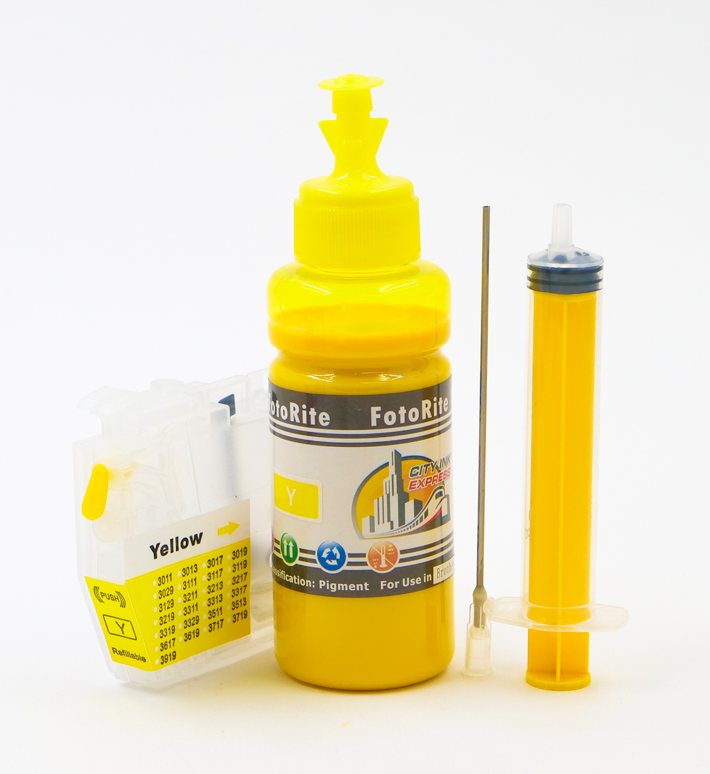 Refillable pigment Cheap printer cartridges for Brother MFC-J6935DW LC-3217Y LC-3219Y Yellow
