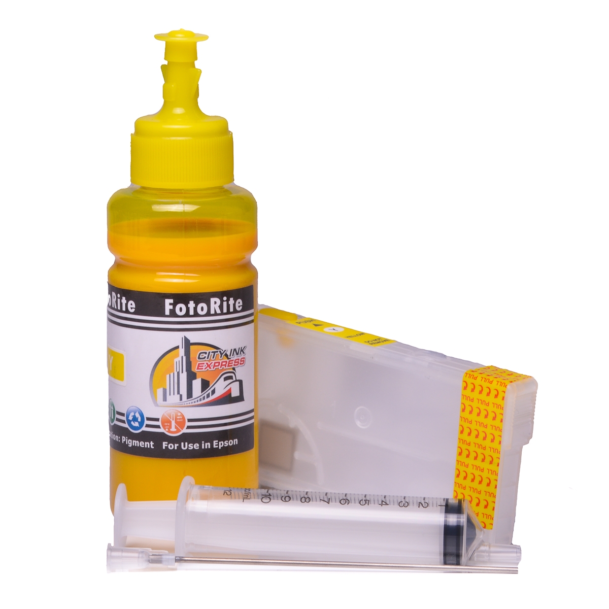 Refillable pigment Cheap printer cartridges for Epson WF-4745DTWF KeyBoard 407 - C13T07U440 Yellow