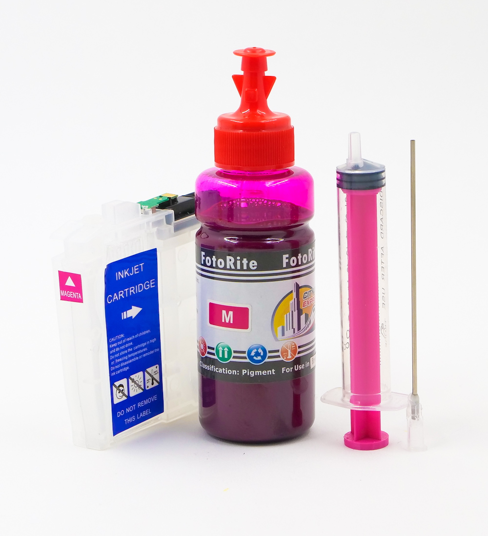 Refillable pigment Cheap printer cartridges for Brother DCP-J1300DW LC3235XL LC3233 Magenta