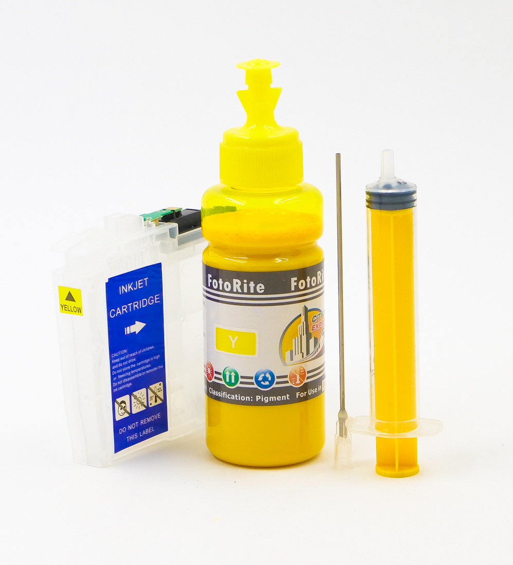 Refillable pigment Cheap printer cartridges for Brother DCP-J1300DW LC3233YE LC3235xl  YE Yellow