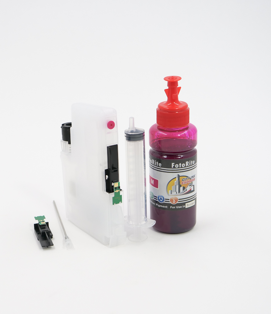 Refillable pigment Cheap printer cartridges for Brother DCP-J1200W LC424XLMG LC424MG Magenta