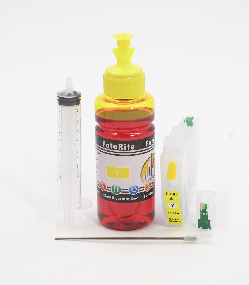 Refillable LC421XL Yellow Cheap printer cartridges for Brother DCP-J1050DW  dye ink