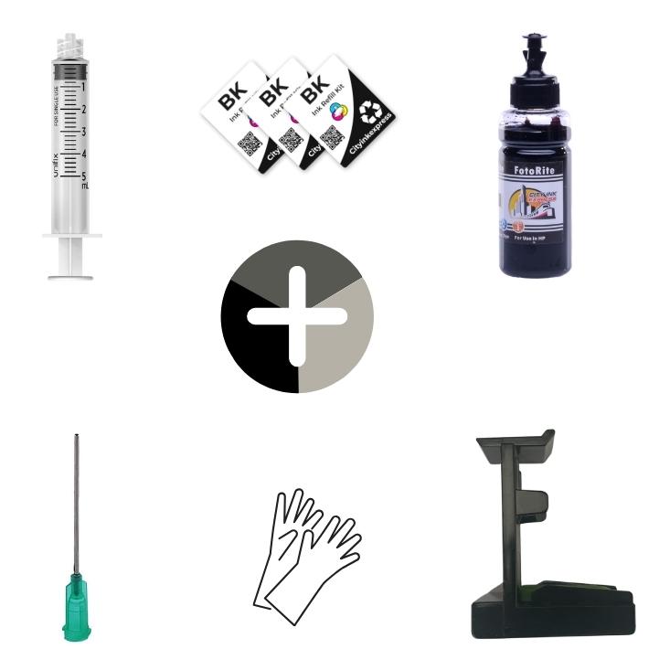 Black ink refill kit for HP Tango X HP 303 printer