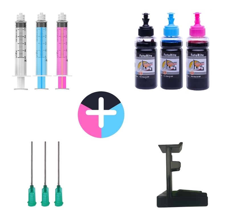 Photo Colour XL ink refill kit for HP Psc 1310 HP 58 printer
