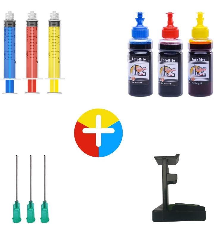 Colour XL ink refill kit for HP Deskjet D4263 HP 351 printer