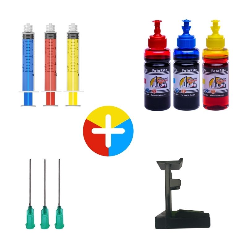 Colour ink refill kit for Canon Pixma MG2555S CL-546 printer