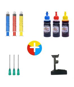 Colour ink refill kit for HP Deskjet 3743 HP 28 printer